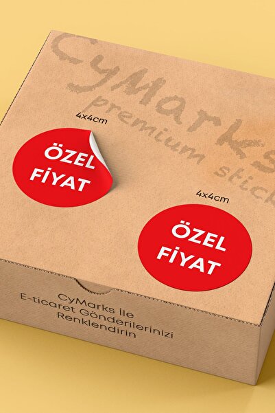 alışveriş kurdu Discount Written Sticker Product Packaging Label - 4X4Cm 70 Pieces