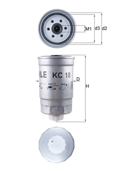 MAHLE Fuel Filter Deutz-Fahr Agrolux/Agroplus/Agroprima Fendt Farmer/Gt