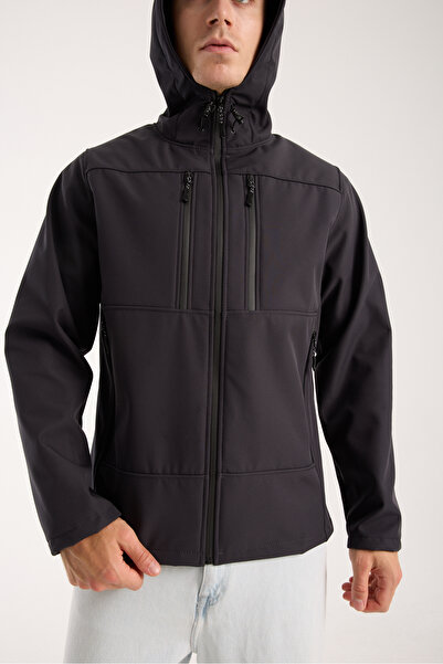 Store Erkek İçi Polarlı Su Ve Rüzgar Geçirmez Softshell Outdoor Spor Mont