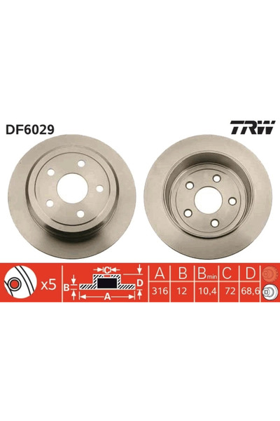 TRW Disc Frana Jeep Wrangler 3/Wrangler 4
