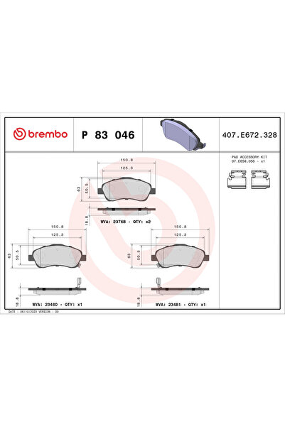 Brembo Set Placute Frana Frana Disc Toyota Avensis/Corolla Verso/Corolla Limu...