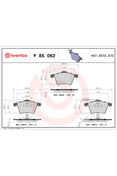 Brembo Set Placute Frana Frana Disc Ford Galaxy 1/Galaxy Model 1 Van Seat Alh...