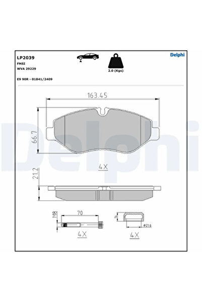 DELPHİ Комплект спирачни накладки за дискови спирачки Iveco Daily 3 каросерия...