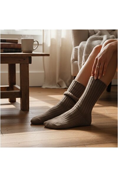 aryün 100% Natural Wool Winter Socks – Handmade, Unisex, Warm Comfort Socks M...