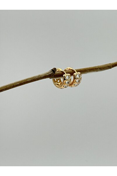 AUBRA حلقة أذن مرصعة بحجر الزركون – مطلية باللون الوردي |   فولاذ 316L