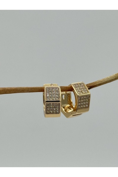 AUBRA حلقة أذن مرصعة بحجر الزركون – مطلية باللون الوردي |   فولاذ 316L، لا يت...