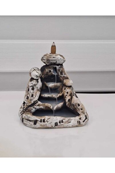 ATHSTORE Kapadokya Peribacası Tütsülük Buhurdanlık Şelale Yoga Beyaz Büyük