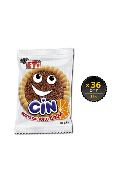 Eti بسكوت سين بنكهة البرتقال 25 جرام × 36 - إيتي، كرتون