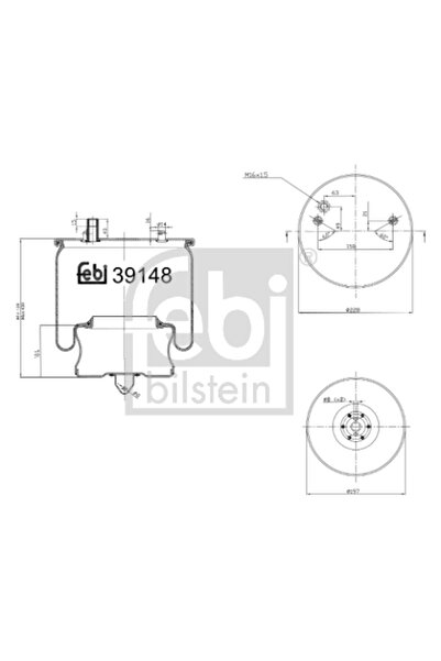 FEBI BILSTEIN Burduf Suspensie Pneumatica Axa Spate Dreapta Volvo 7300/8500/8700