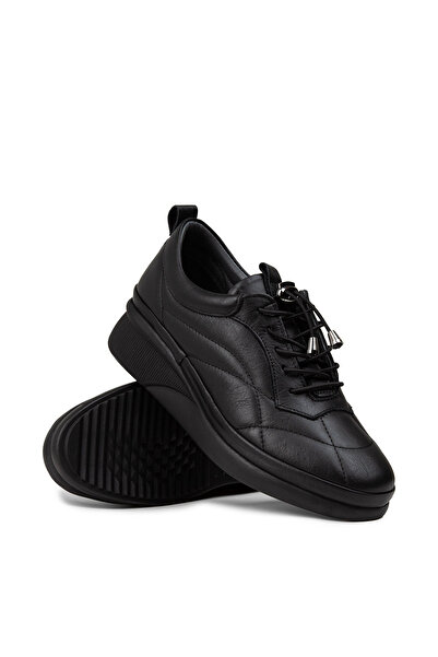 Deery Women's Genuine Leather Black Casual Shoes