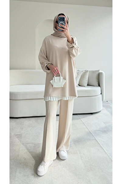 DEFNECE BUTİK Cufflink Detailed Suit - Beige