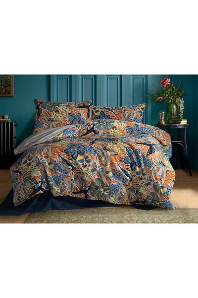 Storish Amorf Ranforce Çift Kişilik Nevresim Takımı %100 Pamuk Turuncu