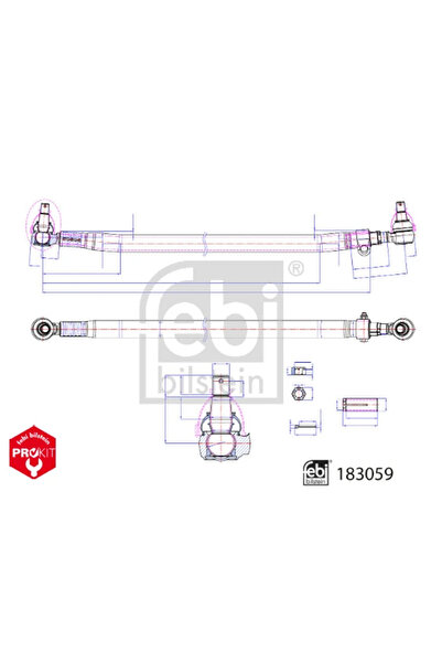 FEBI BILSTEIN Bara Directie Punte Fata Renault Trucks C Volvo Fh 2/Fm 2/Fmx 2