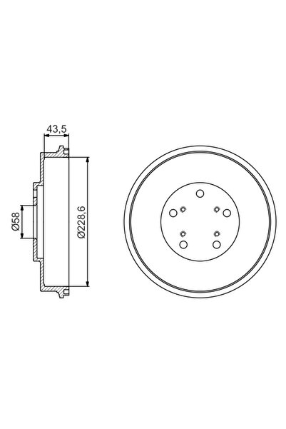Bosch Спирачен барабан на заден мост Subaru Forester/Impreza/Legacy 1