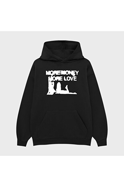 TRAGEDY سويت شيرت بقلنسوة مطبوع عليه More Money More Love للجنسين مكون من 3 خيوط