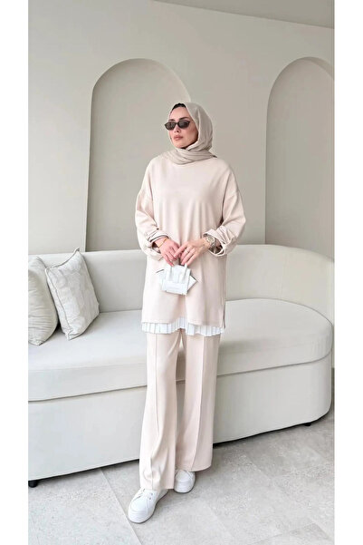 DEFNECE BUTİK Cufflink Detailed Suit - Beige