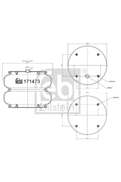 FEBI BILSTEIN Burduf Suspensie Pneumatica Axa Viratoare Nevirata Daf Cf 75/Cf...