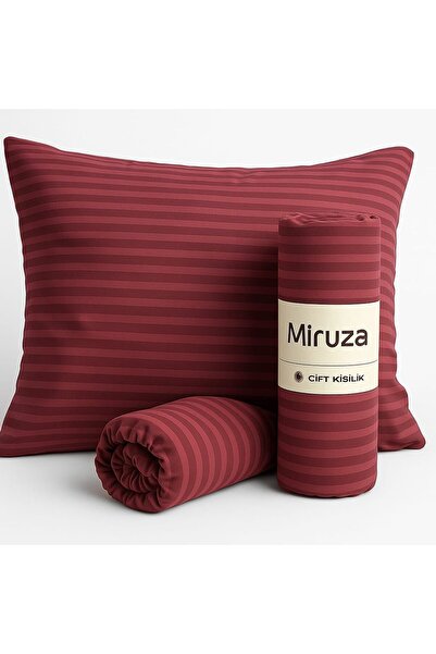 miruza ev tekstil Miruza 100% Cotton Satin Fitted Sheet Set