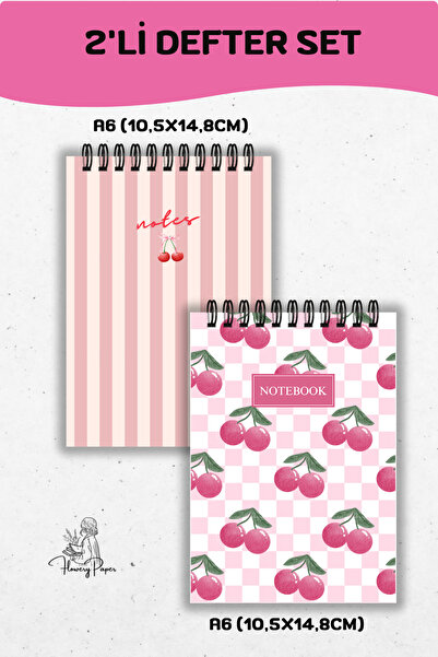 Flowery Paper 2'Li A6 Telli Defter- Çizgili 60 Yaprak/120 sayfa - , Notepad,b...