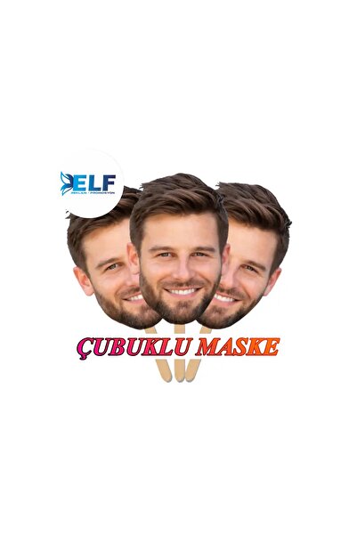 ELF REKLAM Kişiye Özel Bekarlığa Veda, Kına Gecesi Damat Yüz Maskesi 5 Adet (...