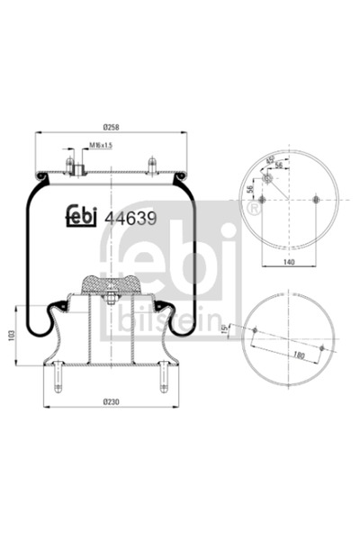 FEBI BILSTEIN Въздушни окачващи маншони на предния мост Scania 2 - серия/4 - ...