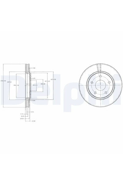 DELPHİ Дискови спирачки Chrysler Grand Voyager 5 Dodge Journey