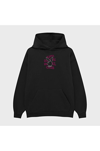 TRAGEDY Unisex Anti Neon Play Printed 3 Thread Raised Hoodie Sweatshirt