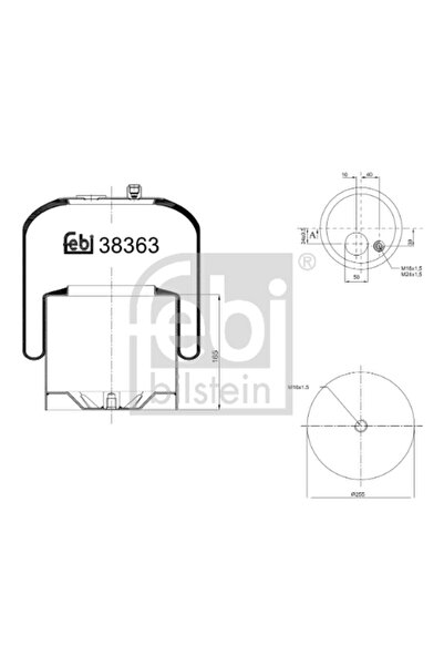 FEBI BILSTEIN Burduf Suspensie Pneumatica Axa Spate Dreapta Mercedes-Benz Atego