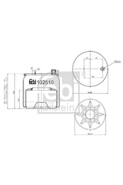 FEBI BILSTEIN Burduf, Suspensie Pneumatica Mercedes-benz Actros Mp4 / Mp5 201...