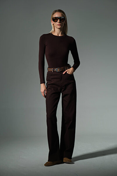 Domoda Πλεκτή μπλούζα με μακρύ μανίκι με λαιμόκοψη Premium Soft Touch @Sorbe