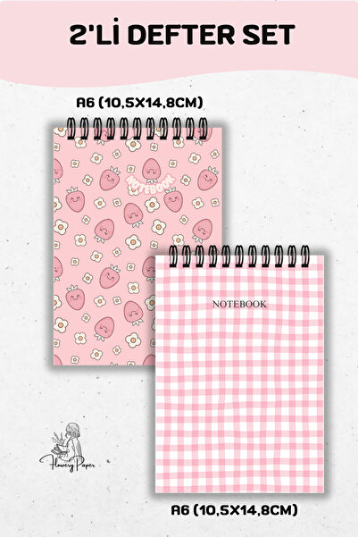Flowery Paper 2'Li A6 Telli Defter- Çizgili 60 Yaprak/120 sayfa - , Notepad,b...