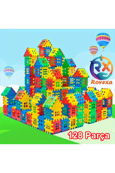 Rovexa Puzzle City 3d Yapı Ve Tasarım Blokları 128 Parça Yapı Oyuncak Puzzle Blok Set Eğlenceli Oyuncak