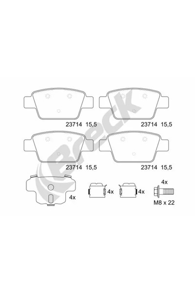 BRECK Set Placute Frana Frana Disc Alfa Romeo Mito Fiat Bravo 2/Multipla/Stilo