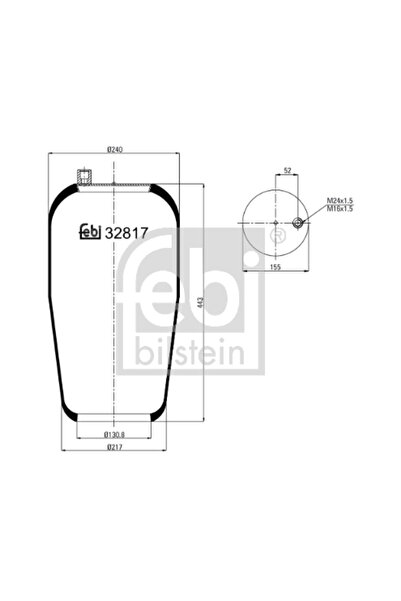 FEBI BILSTEIN Burduf, Suspensie Pneumatica Mercedes-benz Actros Mp2 / Mp3 200...