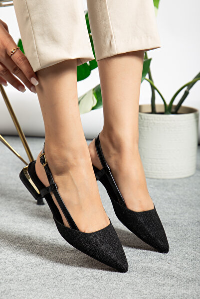 ZSHOES Women's Lightweight Heeled Shoes with Adjustable Back and Laser Engraved Pattern (Including 41/42 Special Large Size)