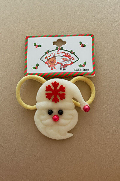 Jaida Moda Σετ από 3 λαστιχένιες πόρπες για γυναίκες με φιγούρα Άγιου Βασίλη |   Αξεσουάρ μαλλιών με θέμα την Πρωτοχρονιά