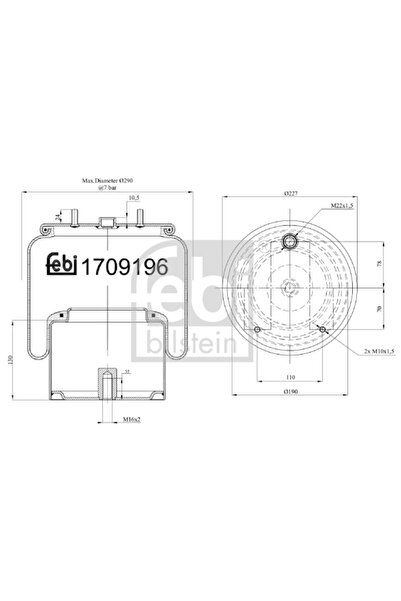 FEBI BILSTEIN Въздушни окачващи маншони за заден мост Daf Cf/Xf