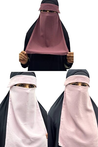 ALDAYER 3 Pieces Hijab Medina Silk Eye-Veiled Veil Nikab