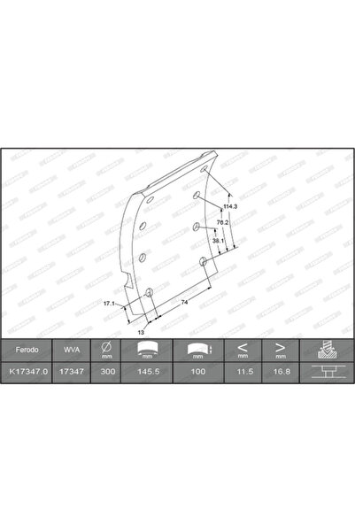 FERODO Set Garnituri De Frictiune Frana Tambur Daf Xf 95