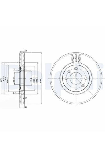 DELPHİ Спирачен диск Citroen Xantia Peugeot 406