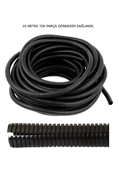 CevHers 17mm Slotted Spiral Hose 10 Meters Cable Hiding Insulation Pipe Flexible Black