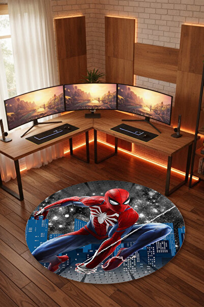 Reyhani ÖRÜMCEK ADAM 3 Desenli Kaymaz Taban Makinede Yıkanabilir Gaming Oyunc...