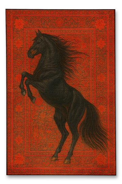 Rugs Modern Halı سجادة ديكور حديثة من MOSSO ذات نمط الحصان الأسود ذات اللون ا...