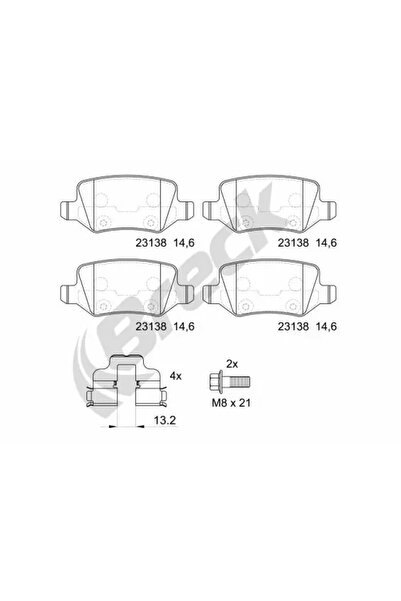 BRECK Комплект спирачни накладки за дискови спирачки Mercedes-Benz A-класа/B-...