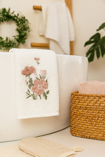 Bella Home Bamboo 50*90 cm Embroidered Hand Towel Set of 6 in Box