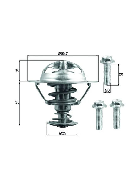 MAHLE Термостат за охлаждаща течност Ford Focus 2/Kuga 1/Mondeo 4 Volvo C30/C...