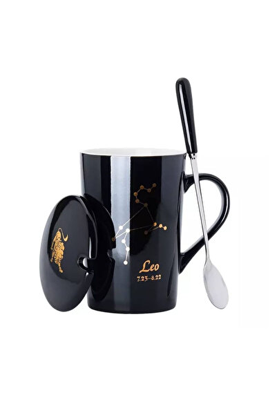 OEM Set cadou cana ceramica, culoare Negru, Leu