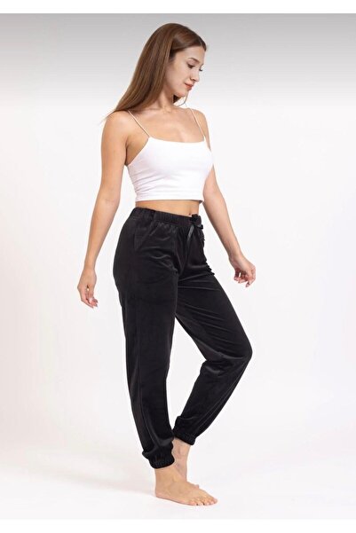 Mihra Women's Soft Pocketed French Velvet Single Bottom Pajamas