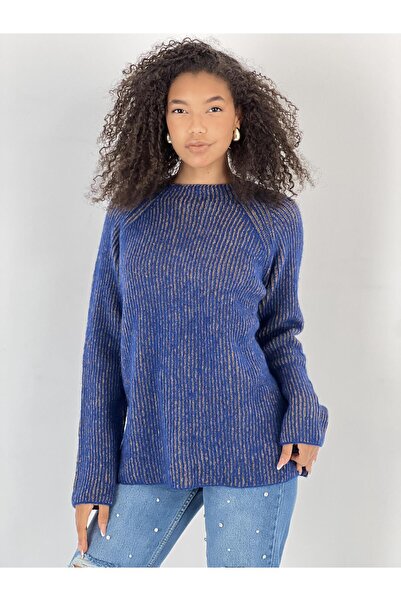 Miss Poem Women's Colorful Ribbed Knit Sweater