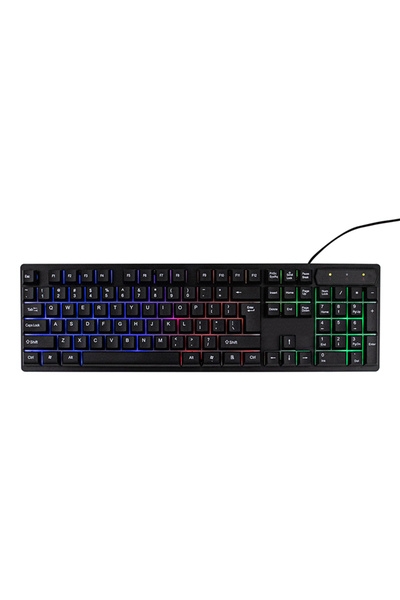 OEM Gaming Keyboard with RGB LED Lighting, Plug & Play USB, Lifespan 15 Million Keystrokes,, Black